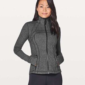 Lululemon Define Jacket in Heathered Black Herringbone, Size 4